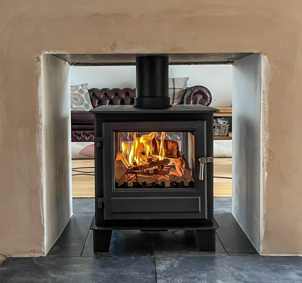 Clock Blithfield DOUBLE SIDED 10kw Wood Burning u0026 Multi Fuel Stove -  NaturalHeating.co.uk